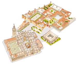 Katedrális, Reales Alcazares, Archivo de Indias. Sevilla, Spanyolország